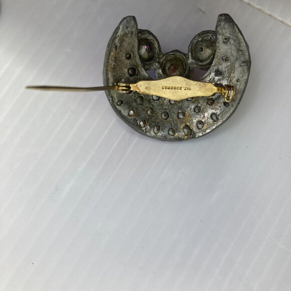 Vtg 1950 Pink borealis pewter pat. 2066969 brooch - Picture 4 of 5